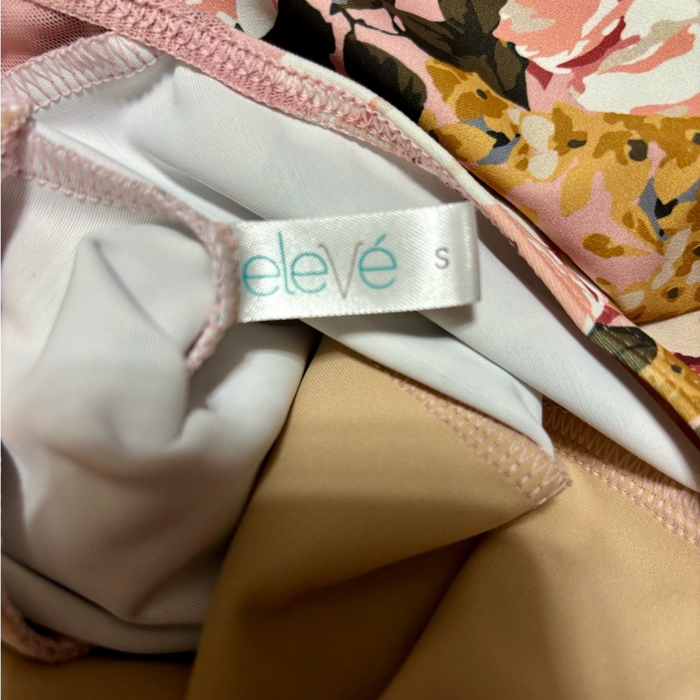 Eleve Floral Leotard in Pink and Cream - Picture 3 of 4